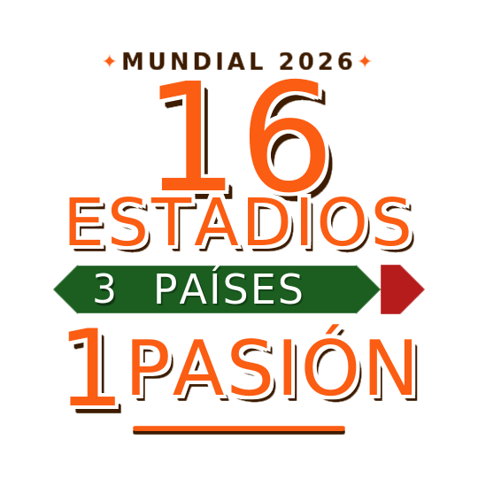 16 Estadios · 3 Países · 1 Pasión